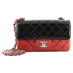 Chanel Bicolor Classic Single Flap Bag Quilted Patent Mini