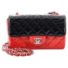 Chanel Bicolor Classic Single Flap Bag Quilted Patent Mini
