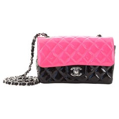 Chanel Bicolor Classic Single Flap Bag Quilted Patent Mini
