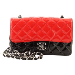 Chanel Bicolor Classic Single Flap Bag Quilted Patent Mini