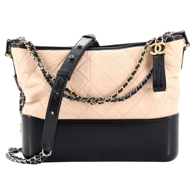 Chanel Bicolor Gabrielle Hobo Quilted Aged Calfskin Medium For Sale at  1stDibs
