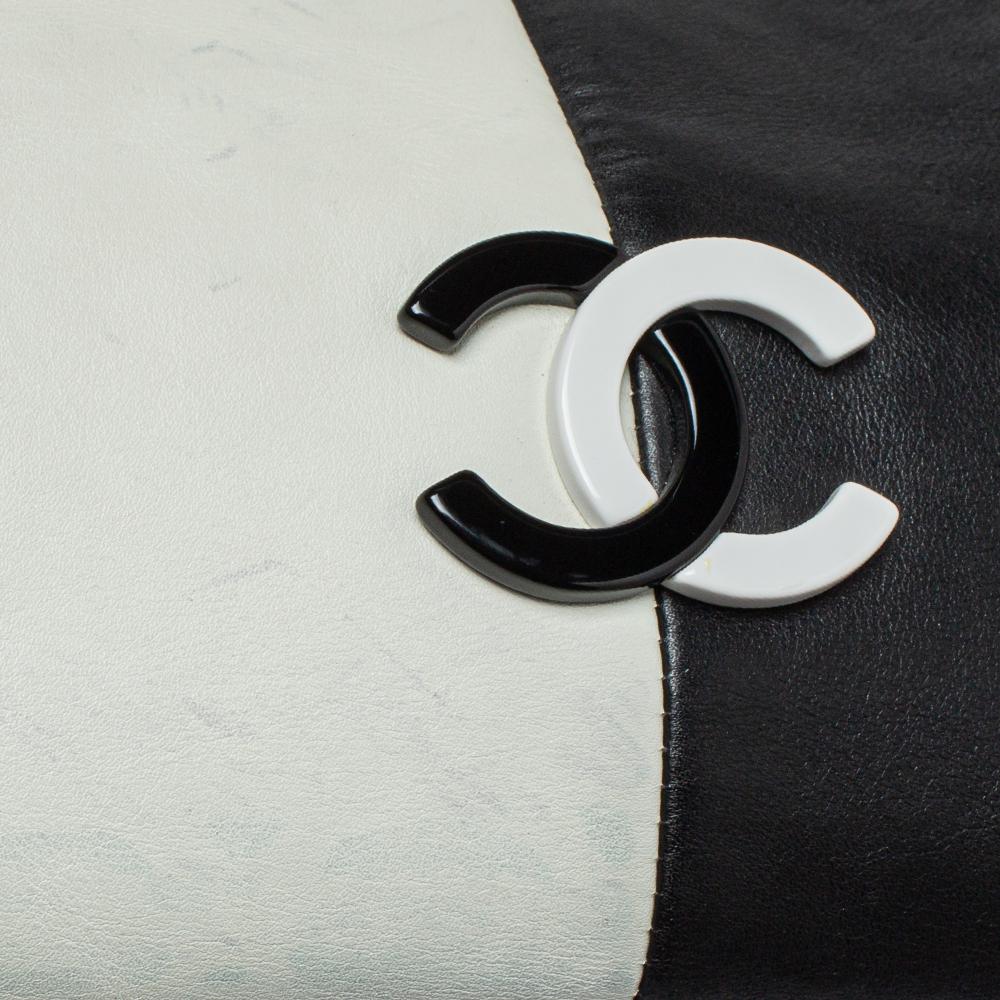 Chanel Bicolor Leather CC Bowling Bag 6
