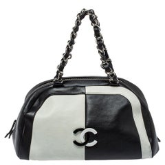 Chanel Bicolor Leather CC Bowling Bag