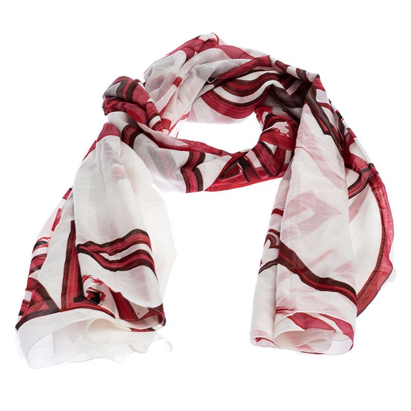 Chanel Pareo Wrap White Multicolor Cotton Scarf 155x102cm Free