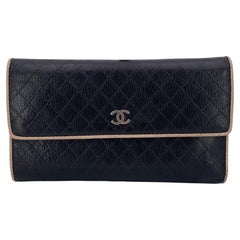 Chanel Bicolor Quilted Leather CC Logo Flap Continental Wallet