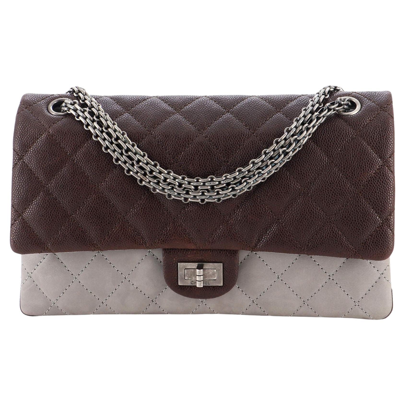 Chanel Bicolor Reissue 2.55 Flap Bag Quilted Caviar and Washed Lambskin 226