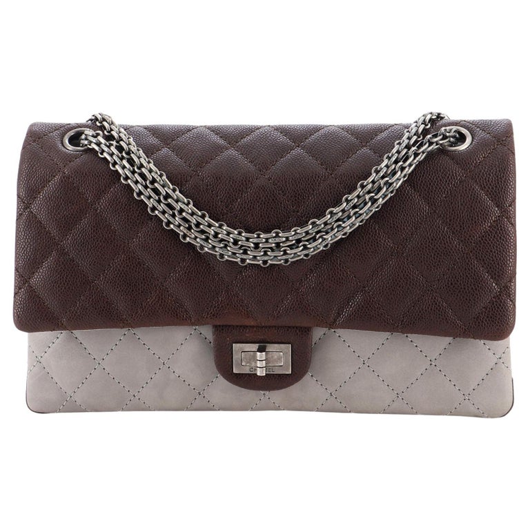 Chanel Bicolor Reissue  Flap Bag Quilted Caviar and Washed Lambskin 226  For Sale at 1stDibs