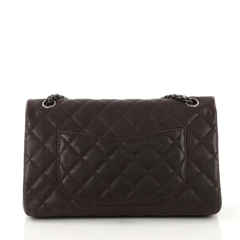 Black Chanel Bicolor Reissue 2.55 Flap Bag Quilted Caviar and Washed Lambskin 227