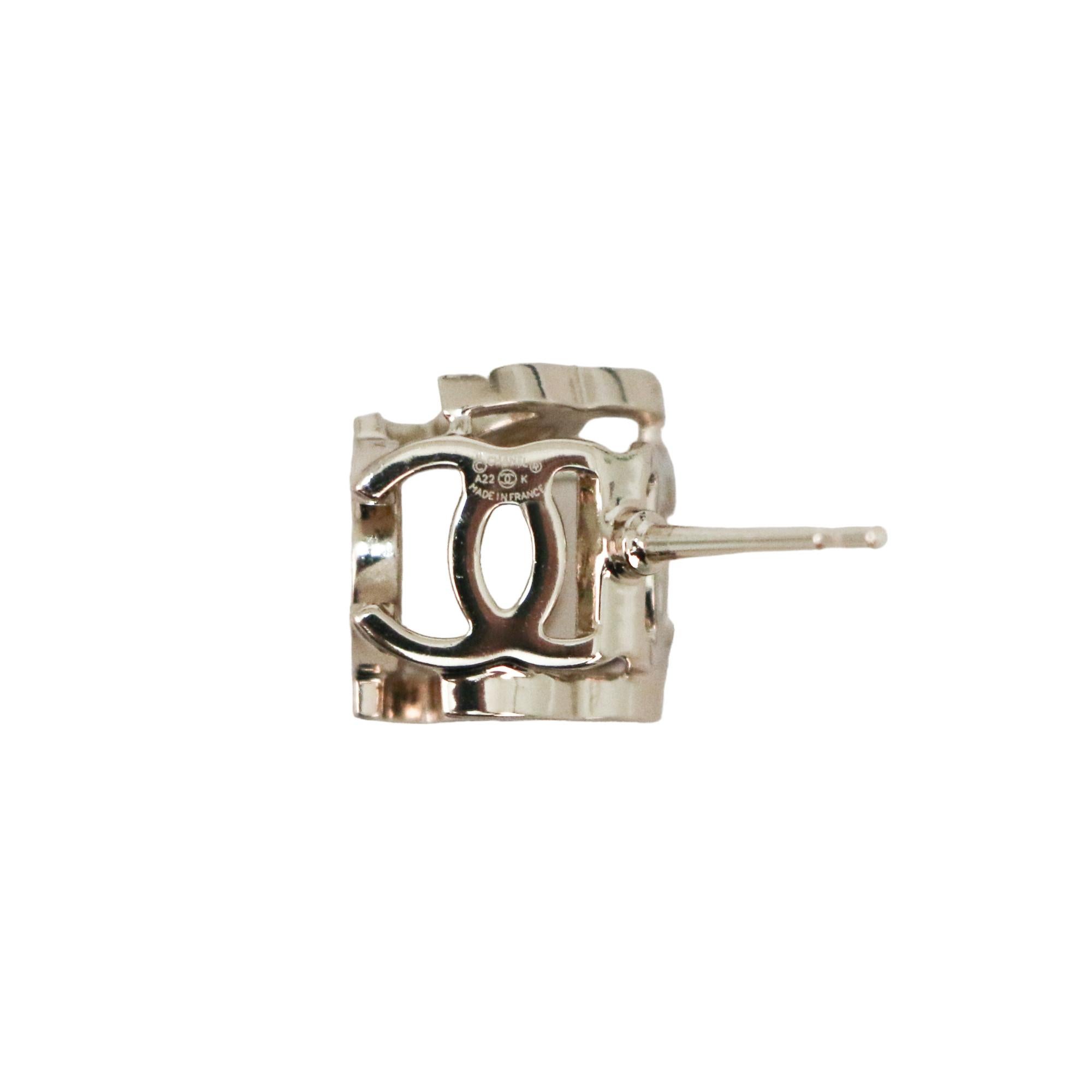 Chanel bicolor studs For Sale 1