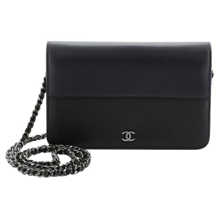 Chanel Bicolor Wallet on Chain Leather For Sale at 1stdibs