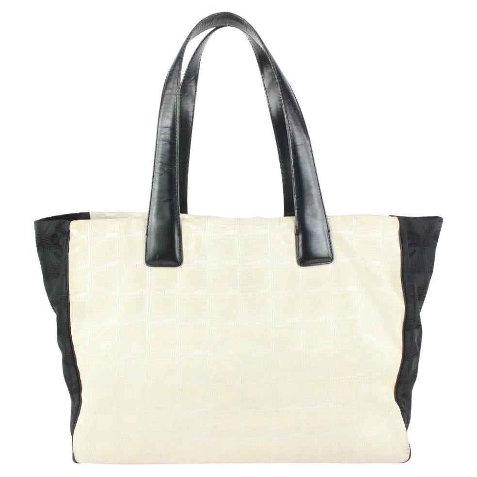 Chanel Bicolor White x Black New Line Shopper Tote bag 917cas32 For Sale