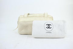 Chanel Bicolor Woven Lax 18cc915c Beige & White Leather Satchel
