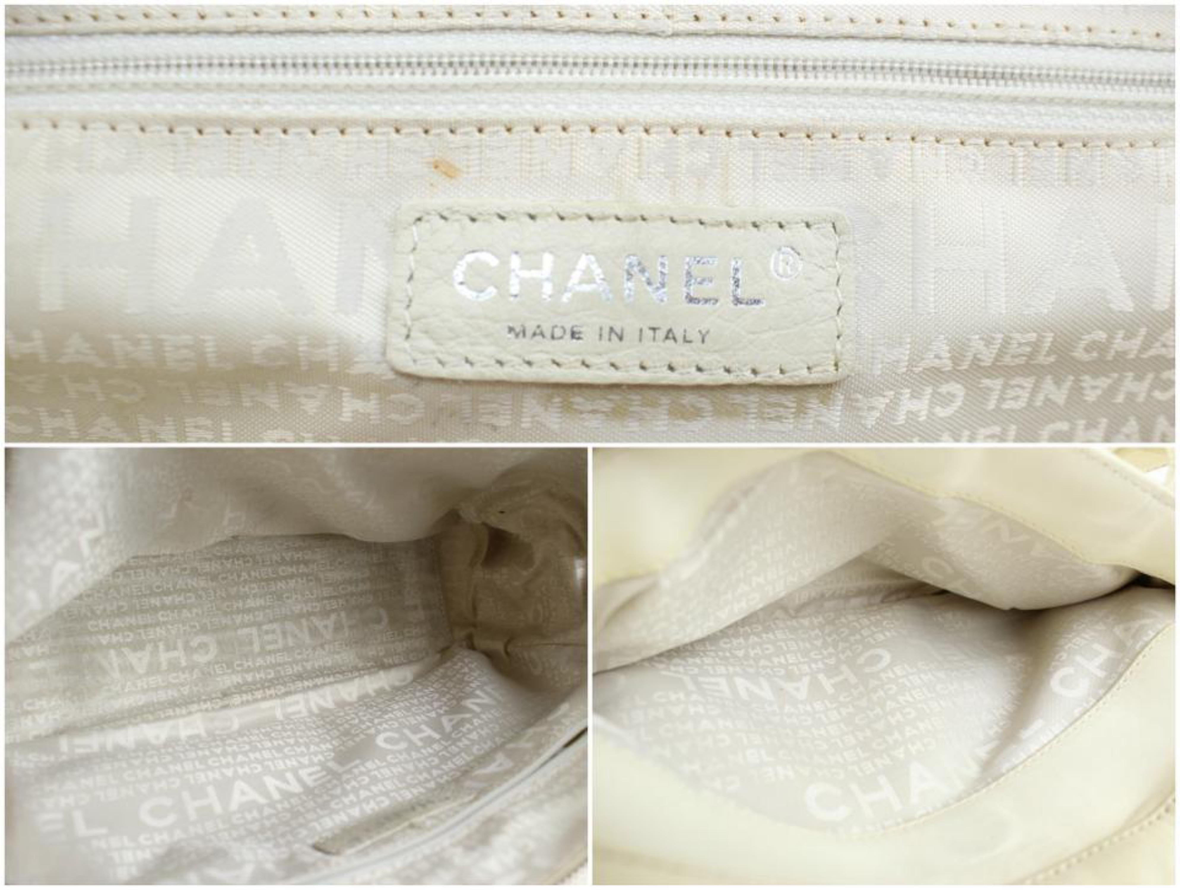 Chanel Bicolor Woven Lax 18cc915c Beige & White Leather Satchel For Sale 5