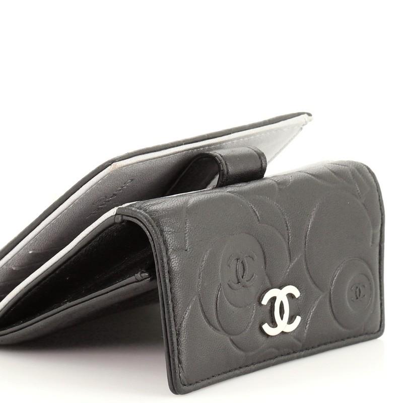 Women's or Men's Chanel Bifold Wallet Camellia Lambskin Compact