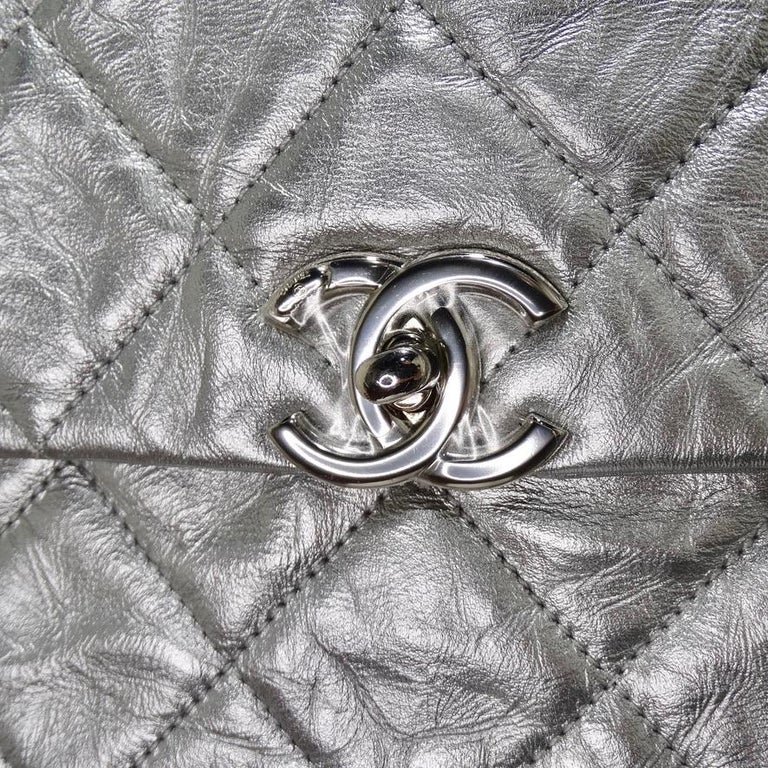 Chanel Big Bang Chain Flap Bag Metallic Crumpled Calfskin For Sale