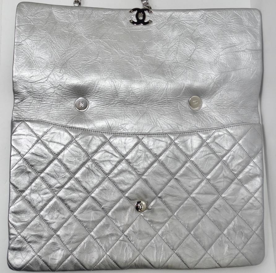 Chanel Big Bang Chain Flap Bag Metallic Crumpled Calfskin For Sale 3