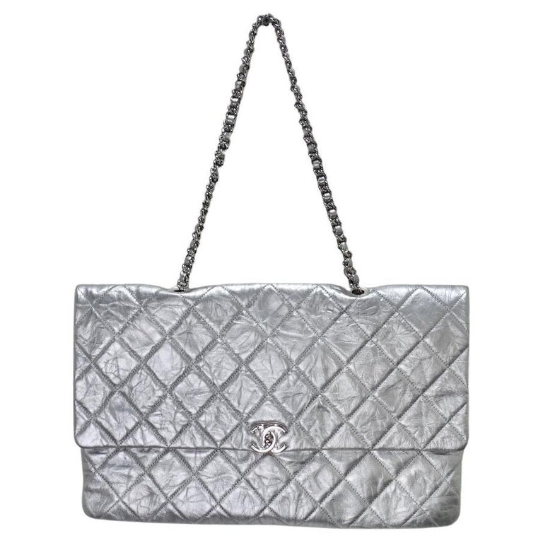 Chanel Bag Silver Chain - 494 For Sale on 1stDibs  black chanel purse with  silver chain, chanel silver chain bag, silver chain channel