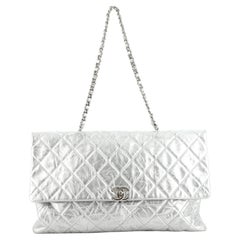 Chanel Big Bang Chain Flap Bag Quilted Metallic Crumpled Calfskin Large