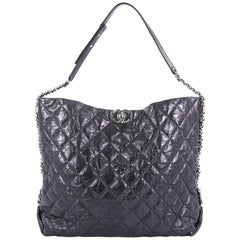 Chanel Big Bang Hobo Quilted Metallic Aged Calfskin Large