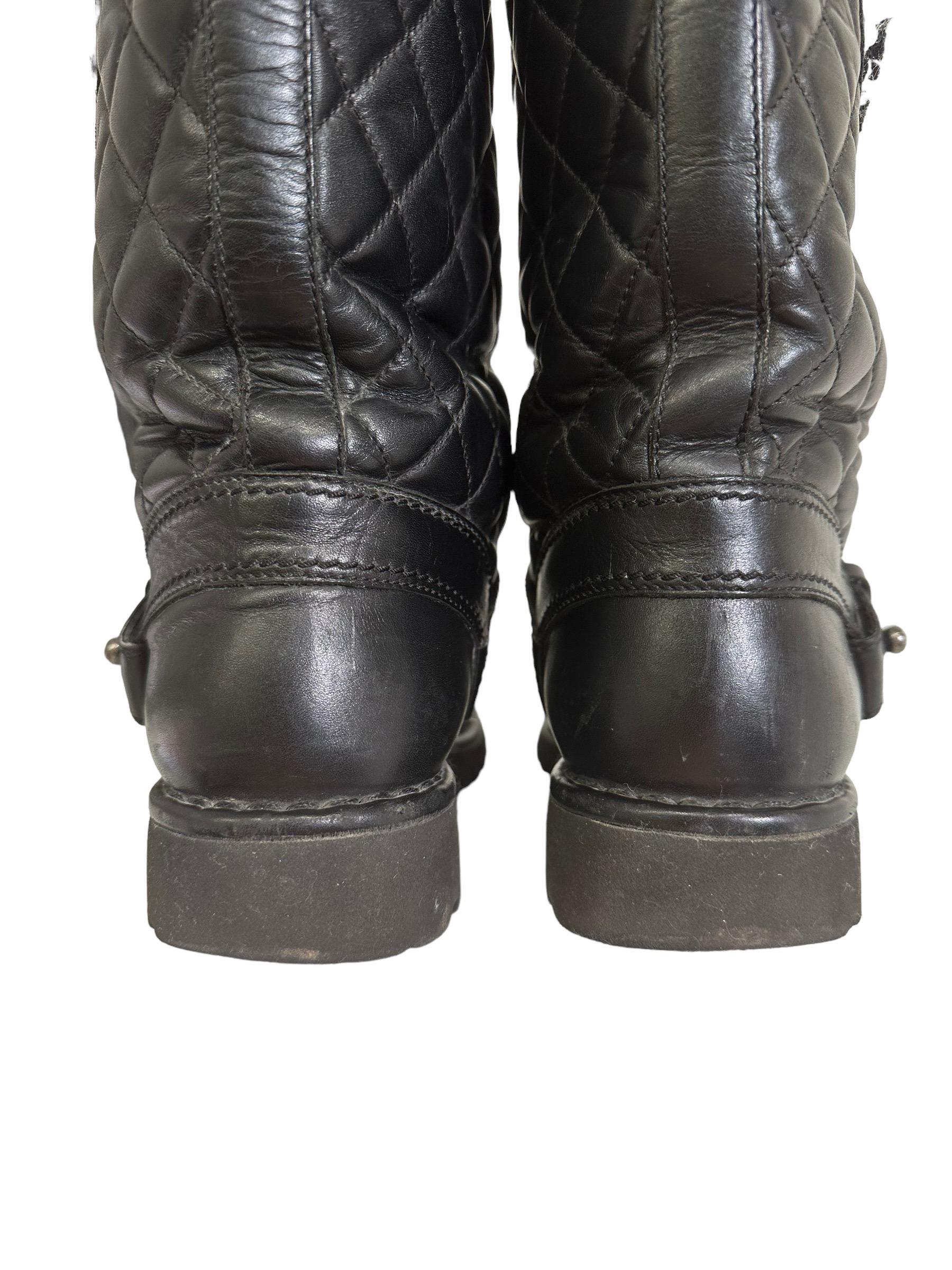 chanel moto boots