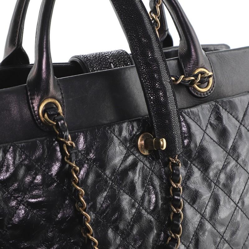 Chanel Bindi Tote Quilted Glazed Calfskin with Stingray Large 2