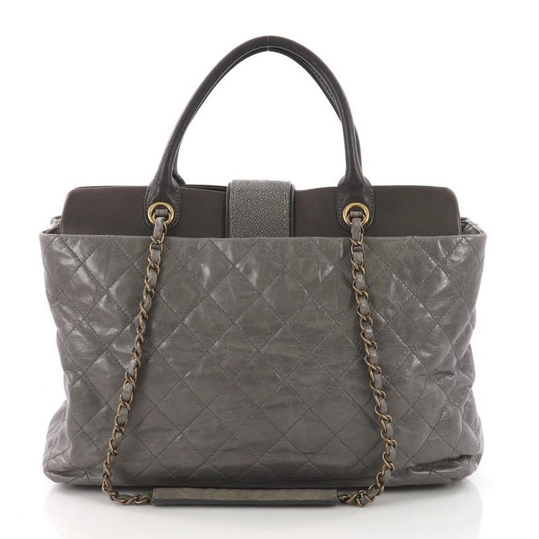 Portobello leather handbag Chanel Grey in Leather - 25282810