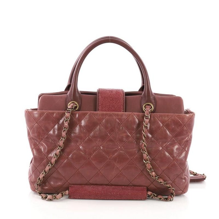 Chanel Bindi Tote Quilted Leather with Stingray Medium