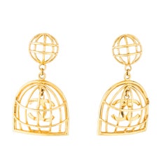 Chanel Birdcage Clip on Earrings 1993 collection vintage repaired 