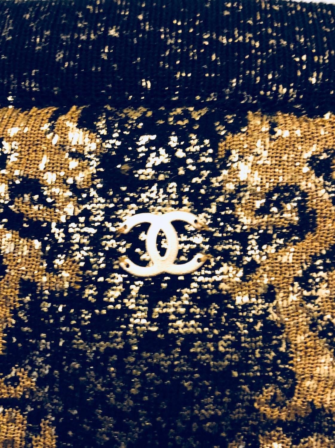 chanel dress black and gold