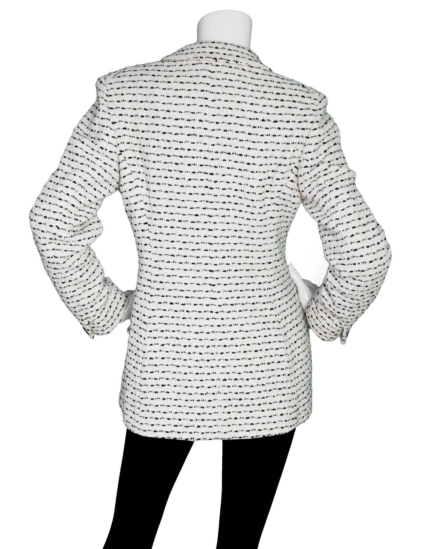 chanel black and white tweed jacket
