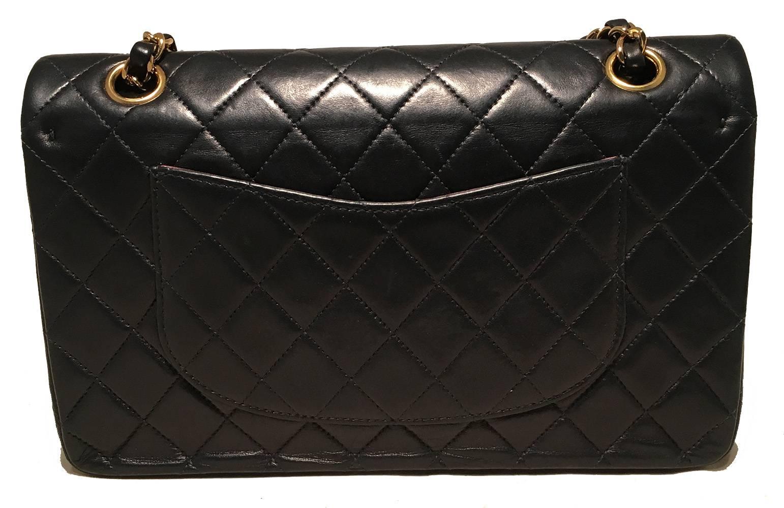Chanel Black 10inch 2.55 Double Flap Classic Shoulder Bag In Good Condition In Philadelphia, PA
