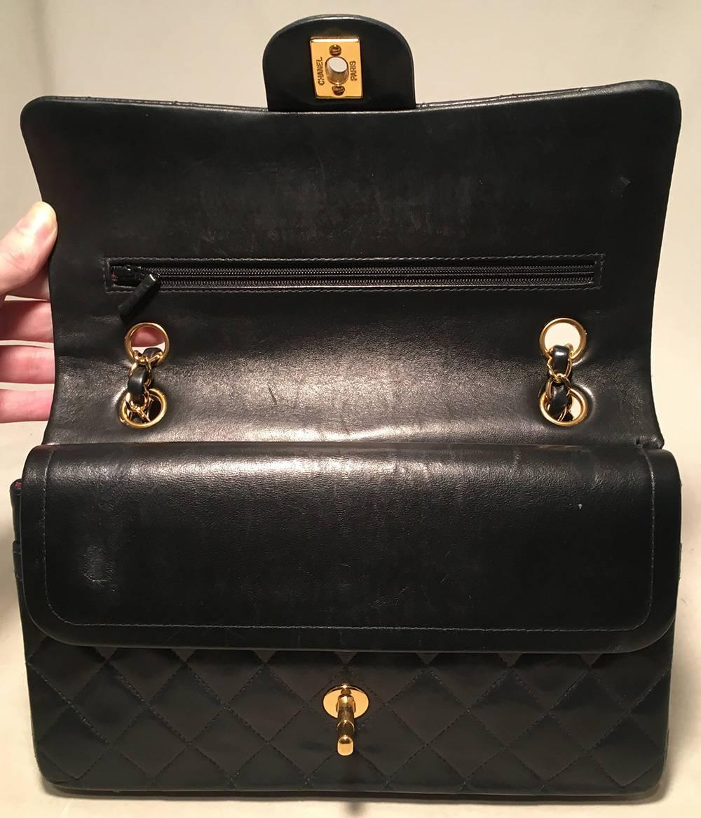 Chanel Black 10inch 2.55 Double Flap Classic Shoulder Bag 1