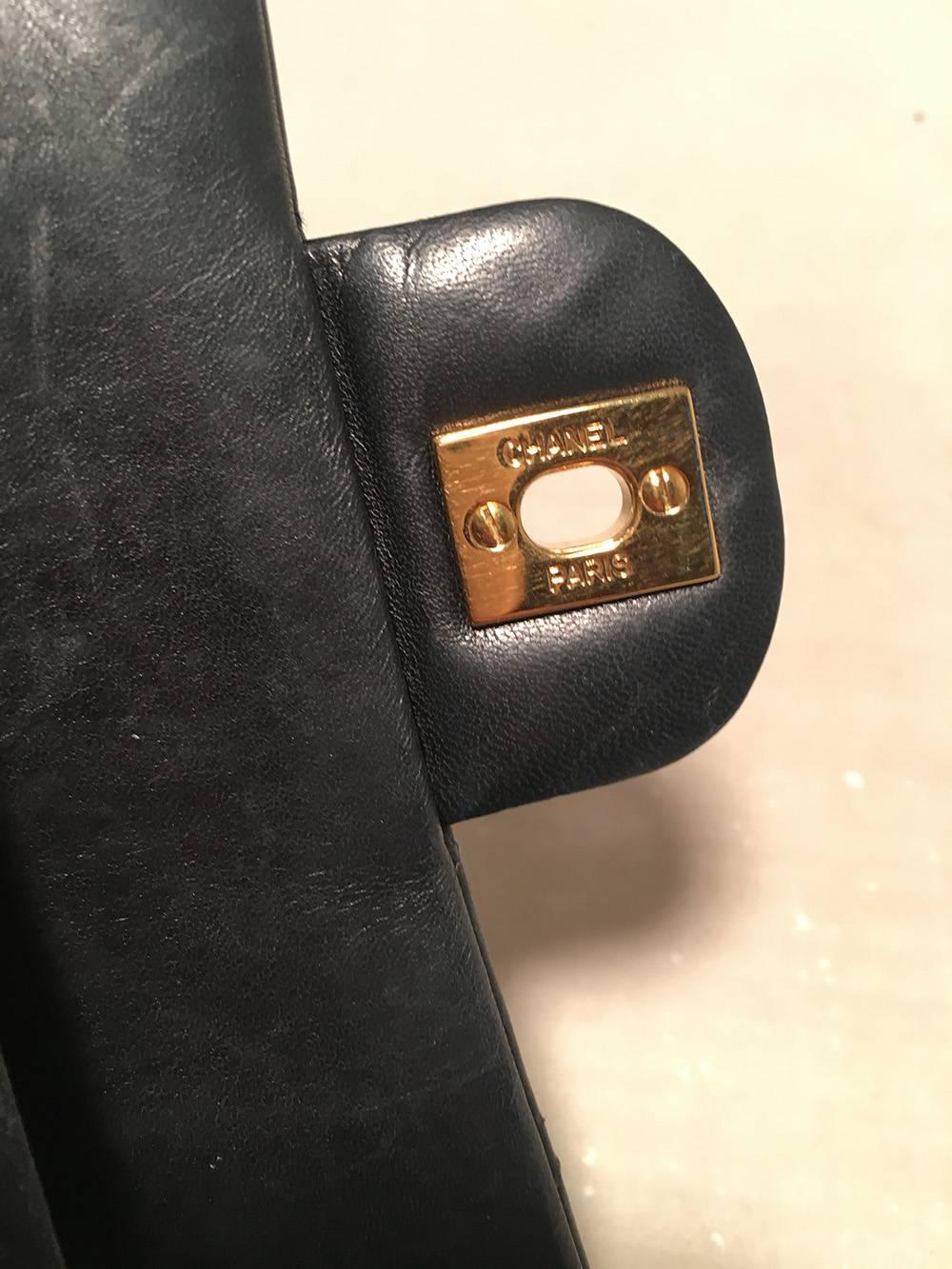 Chanel Black 10inch 2.55 Double Flap Classic Shoulder Bag 3