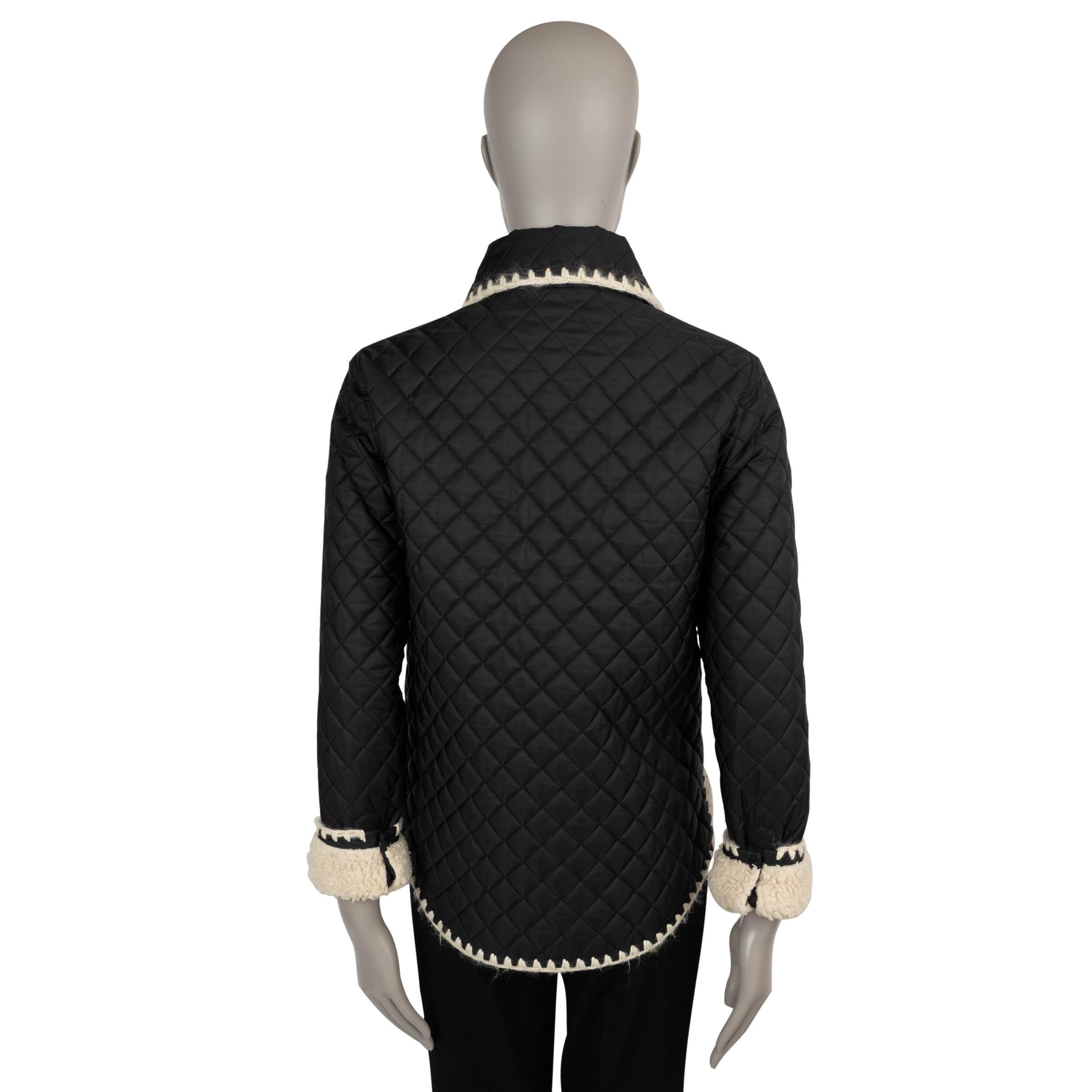Noir Veste fourreau noire 18A COCO NEIGE FAUX FUR TRIM CHANEL 34 XXS en vente