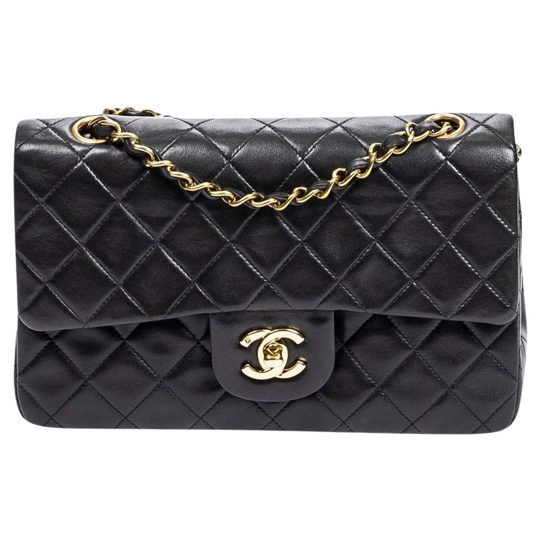 Chanel Black 1994 Classic Small Double Flap Bag For Sale