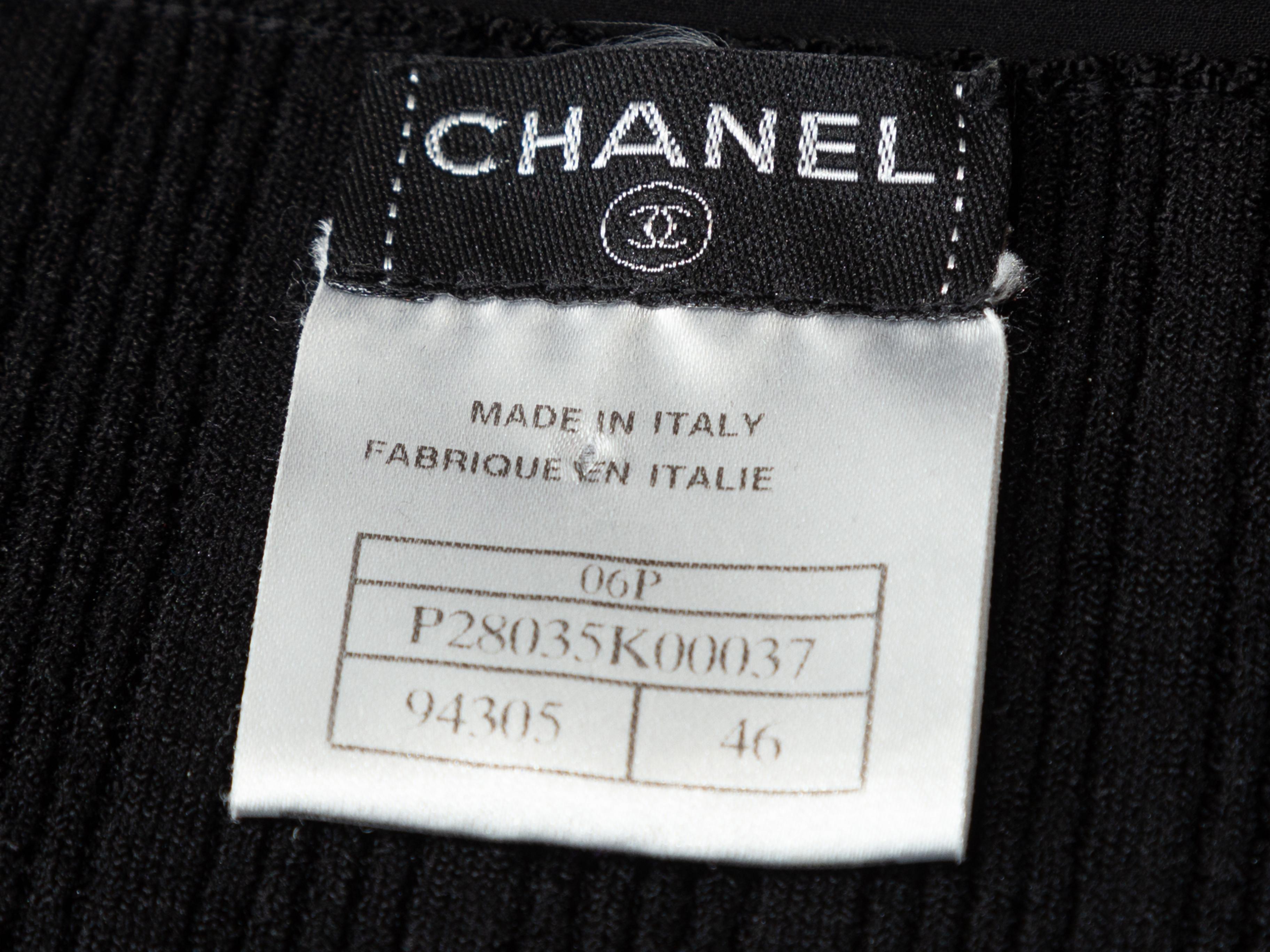 Women's Chanel Black 2006 Rib Knit Bow Cardigan