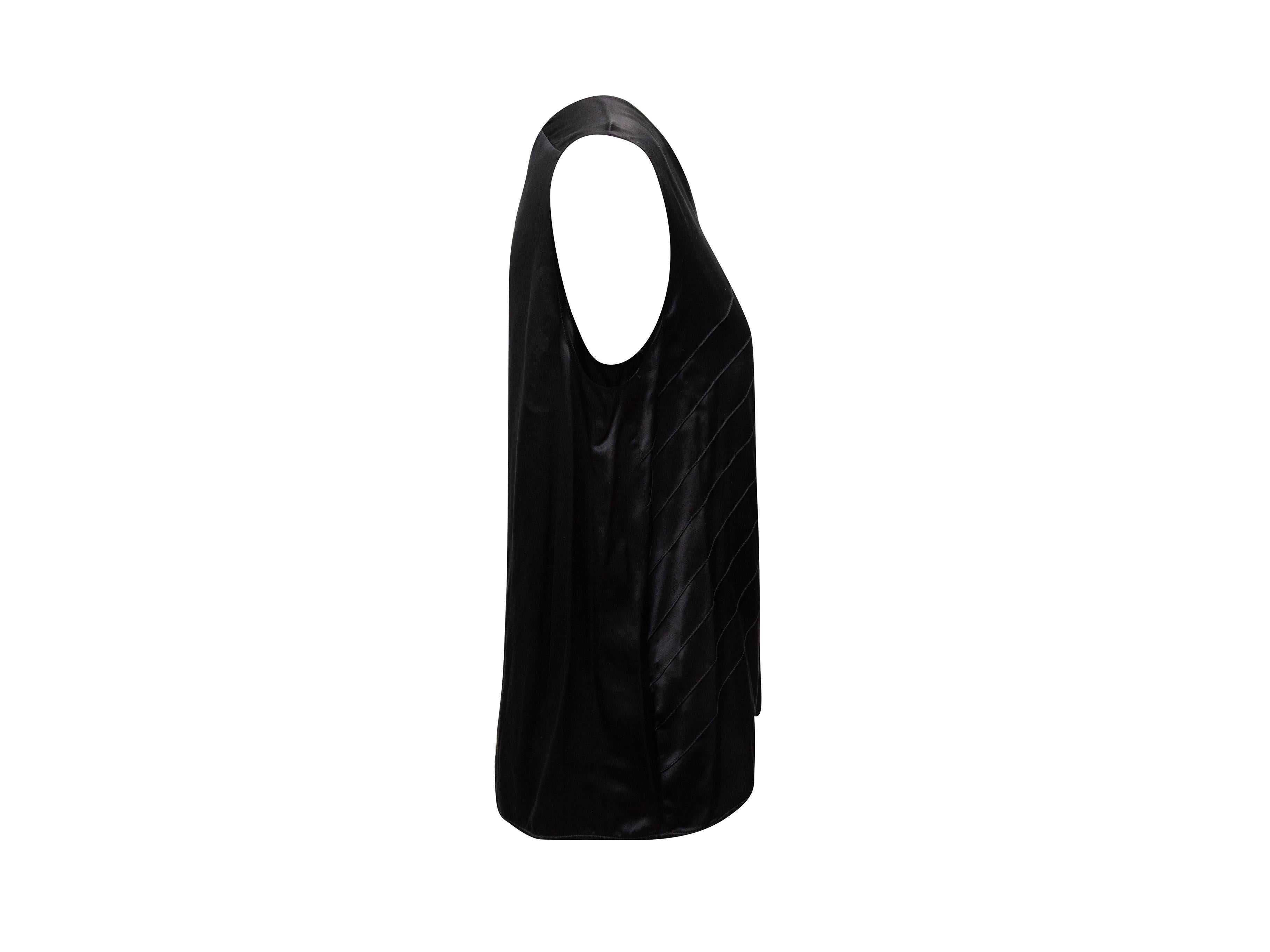 Product details: Black sleeveless silk top by Chanel. From the Fall 2008 Collec tion. V-neck. 22