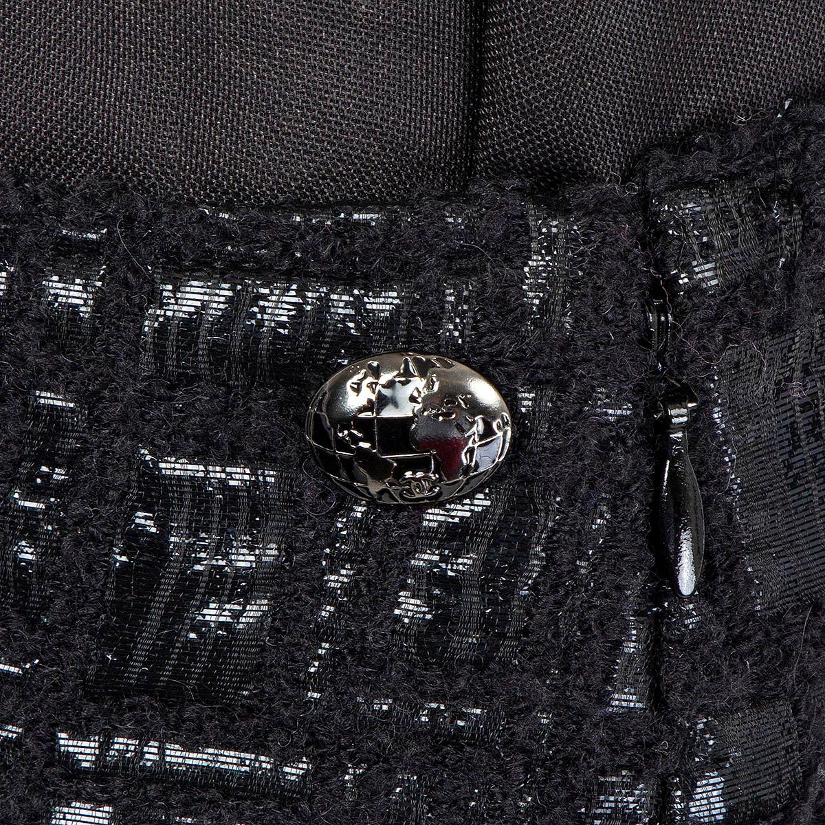 CHANEL black 2013 13K PLEATED TEXTURED MINI Skirt 38 S 3