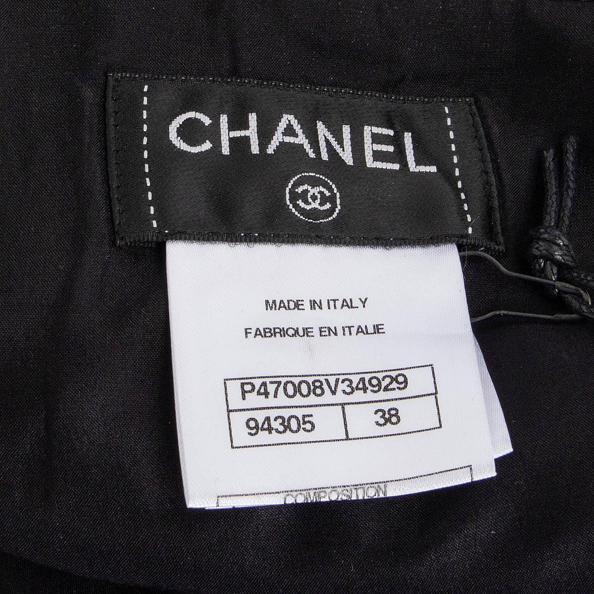 CHANEL black 2013 13K PLEATED TEXTURED MINI Skirt 38 S 4