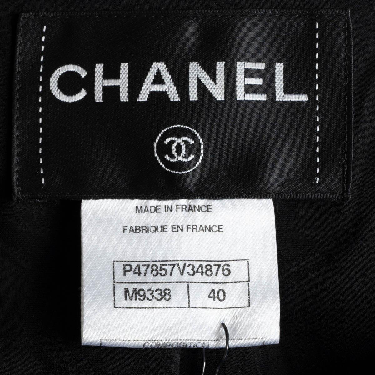 CHANEL nero 2014 14P Giacca TWEED con doppio petto e bordo in treccia 40 M in vendita 6