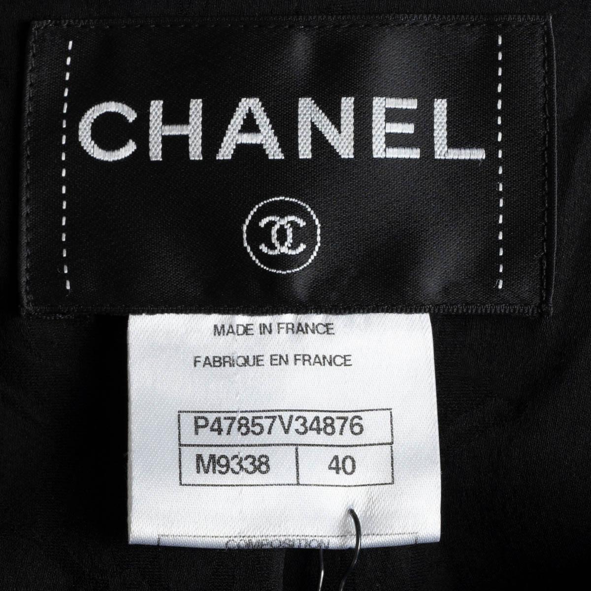 CHANEL black 2014 14P DOUBLE BREASTED BRAID TRIM TWEED Jacket 40 M For Sale 7