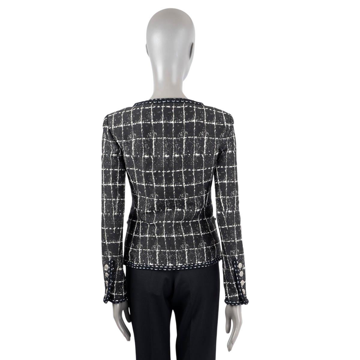 CHANEL black 2014 14P DOUBLE BREASTED BRAID TRIM TWEED Jacket 40 M For Sale 2