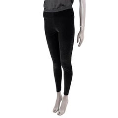CHANEL black 2015 15A SALZBURG VELVET LEGGINGS Pants II 2