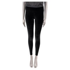 CHANEL black 2015 15A SALZBURG VELVET LEGGINGS Pants II 2