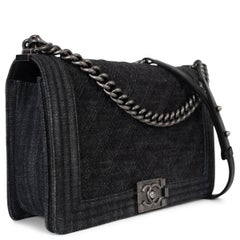 Chanel nero 2015 DENIM BOY LARGE Borsa a tracolla