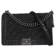 Chanel nero 2015 DENIM BOY LARGE Borsa a tracolla