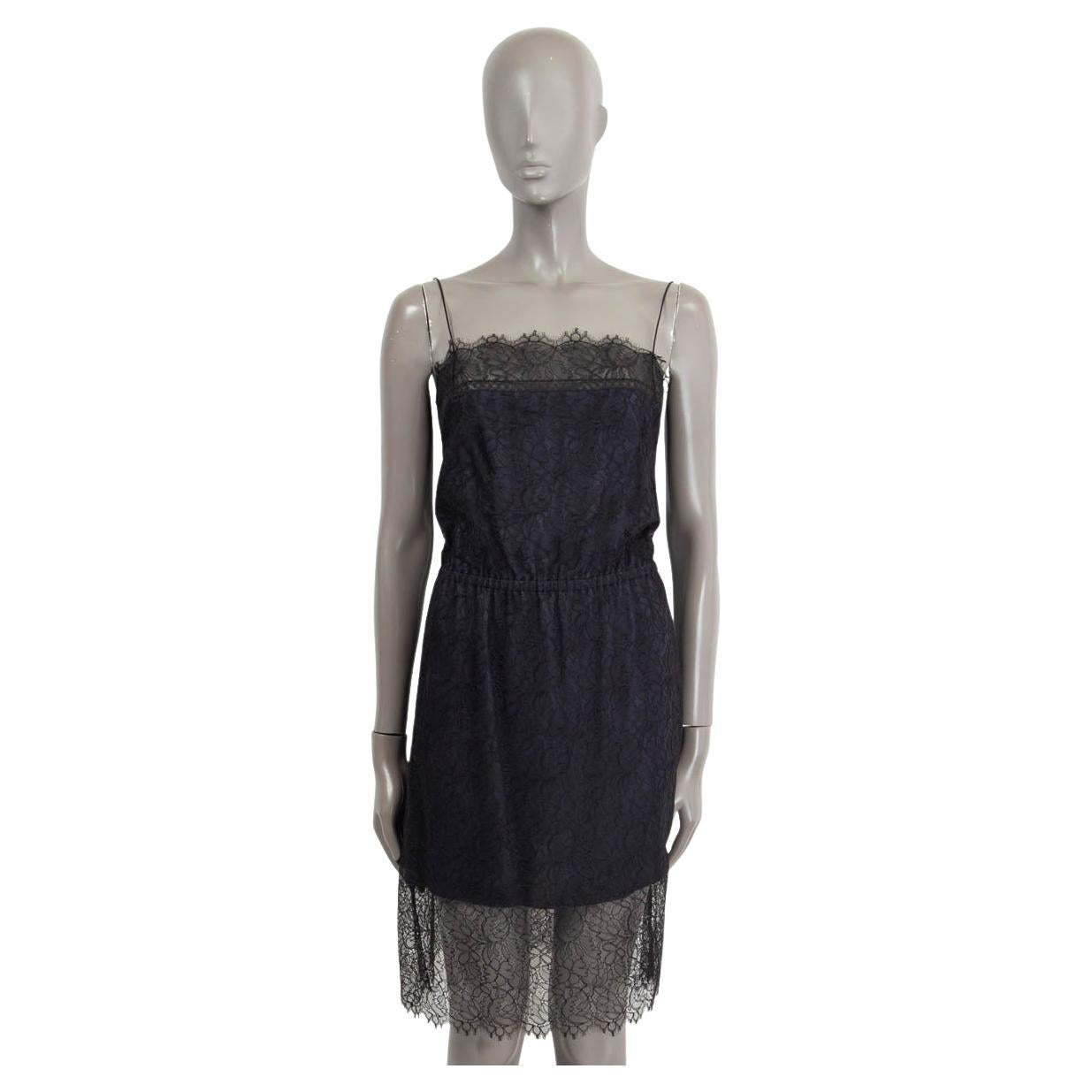 Chanel Black 2017 17S Chantilly Lace Slip Dress 36 Xs