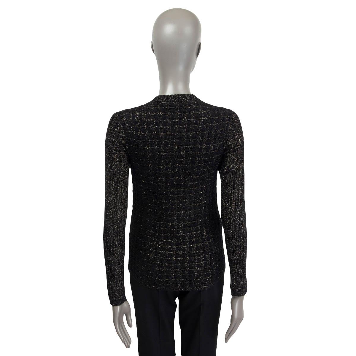 CHANEL black 2017 COSMOPOLITE LUREX Cardigan Sweater 34 XXS 17A For Sale 1
