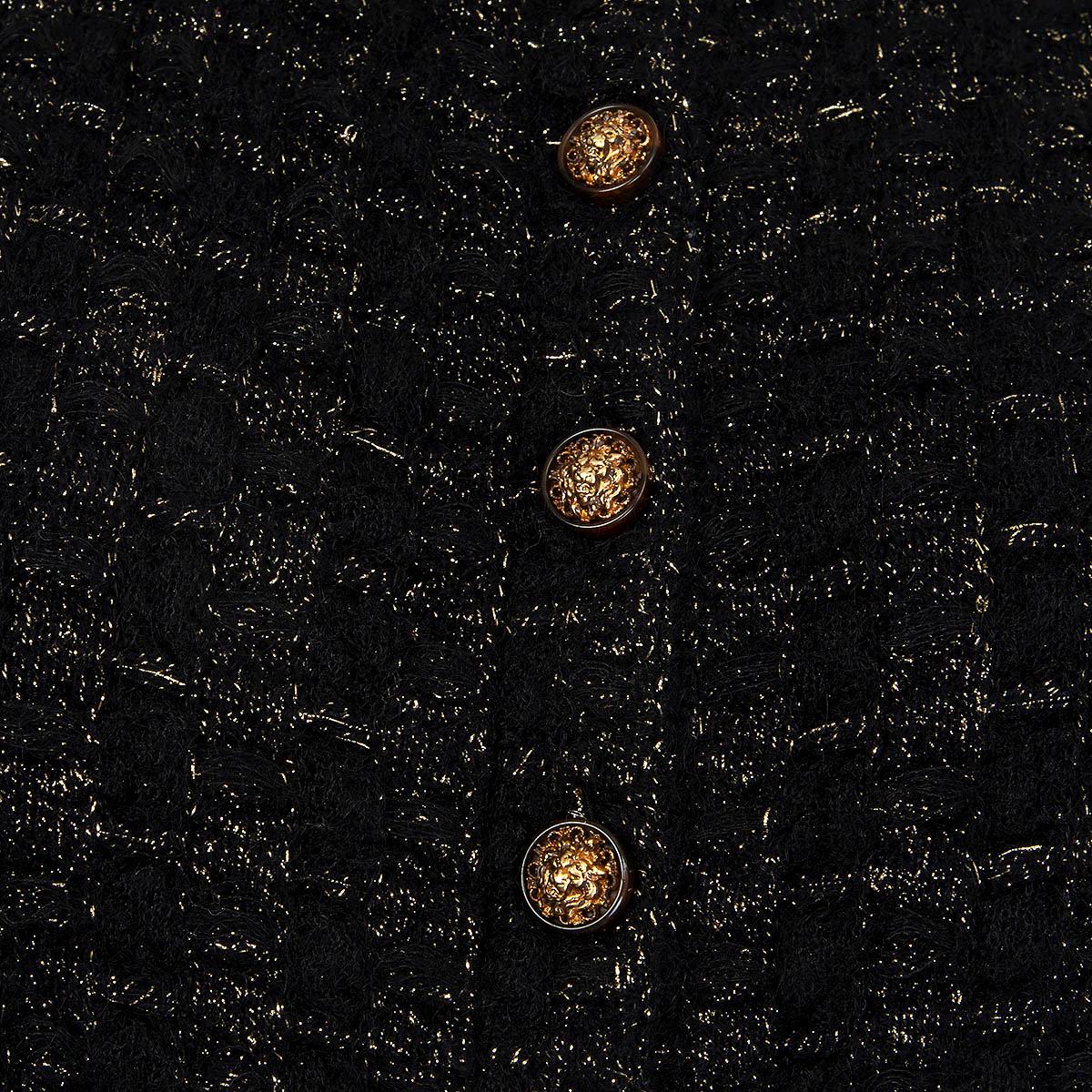 CHANEL black 2017 COSMOPOLITE LUREX Cardigan Sweater 34 XXS 17A 2