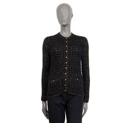 CHANEL Black 2017 COSMOPOLITE LUREX Cardigan Sweater 34 XXS 17A